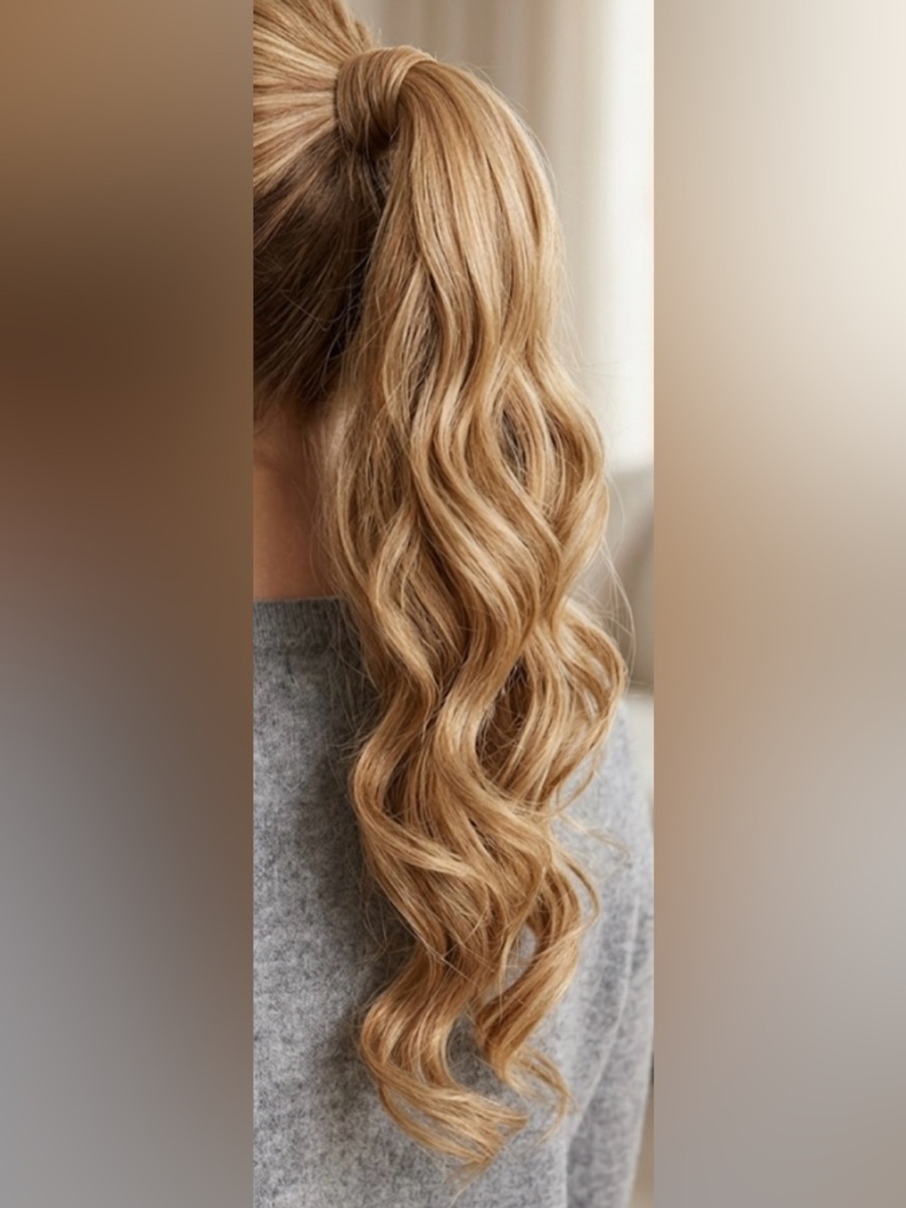 Synthetic 18" Wrap Around Blonde Wavy Ponytail- Natural Look Extension